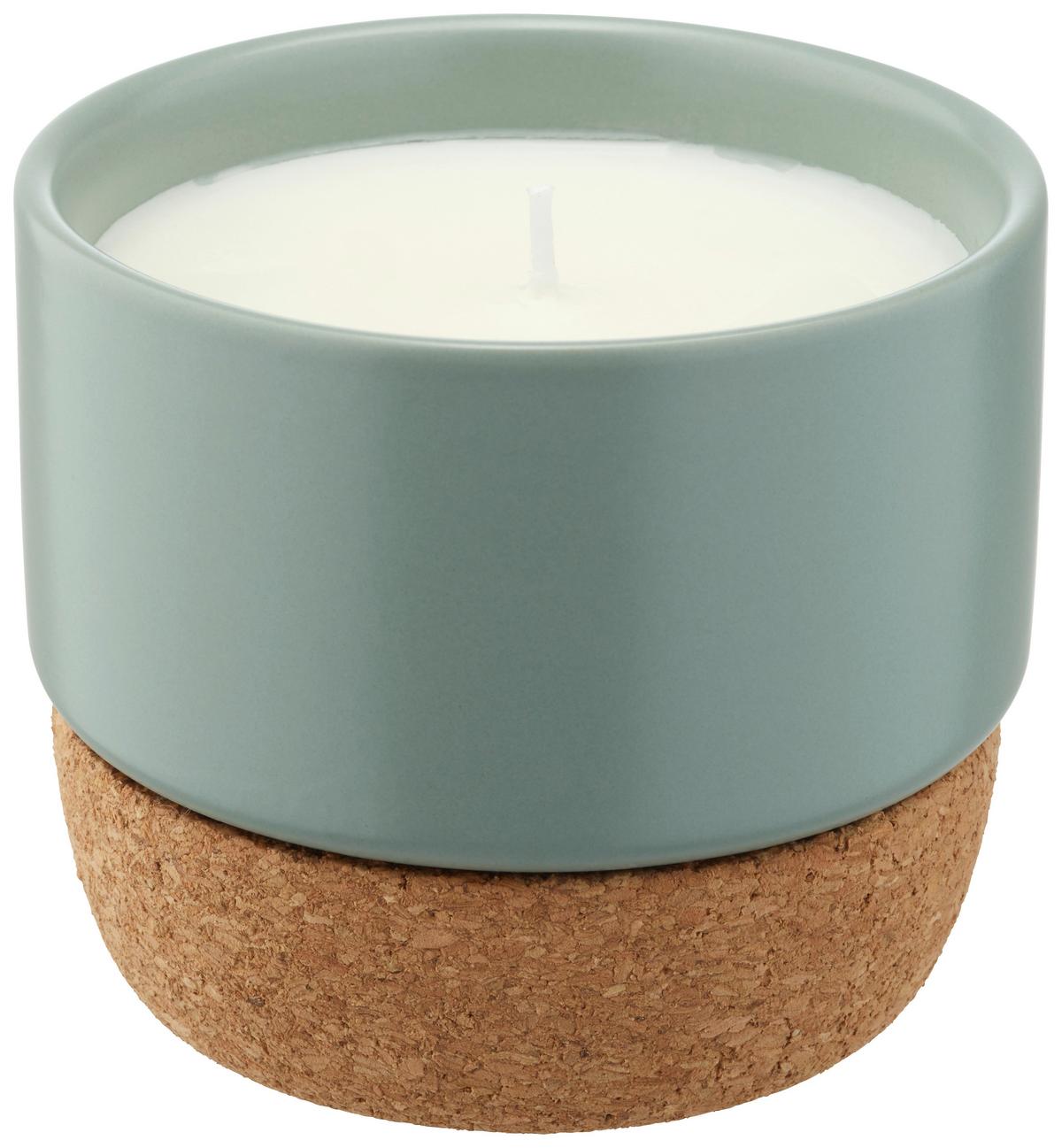 Gyertya Kerámia Edényben Violetta - világoskék/barna, faalapú anyag/kerámia (9,5/8cm) - Modern Living
