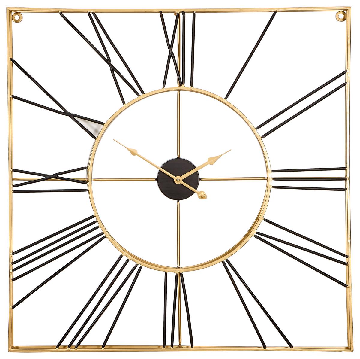 ZEGAR ŚCIENNY 8M0016 - czarny/kolor złoty, Basics, metal (71/71cm) - Ambia Home