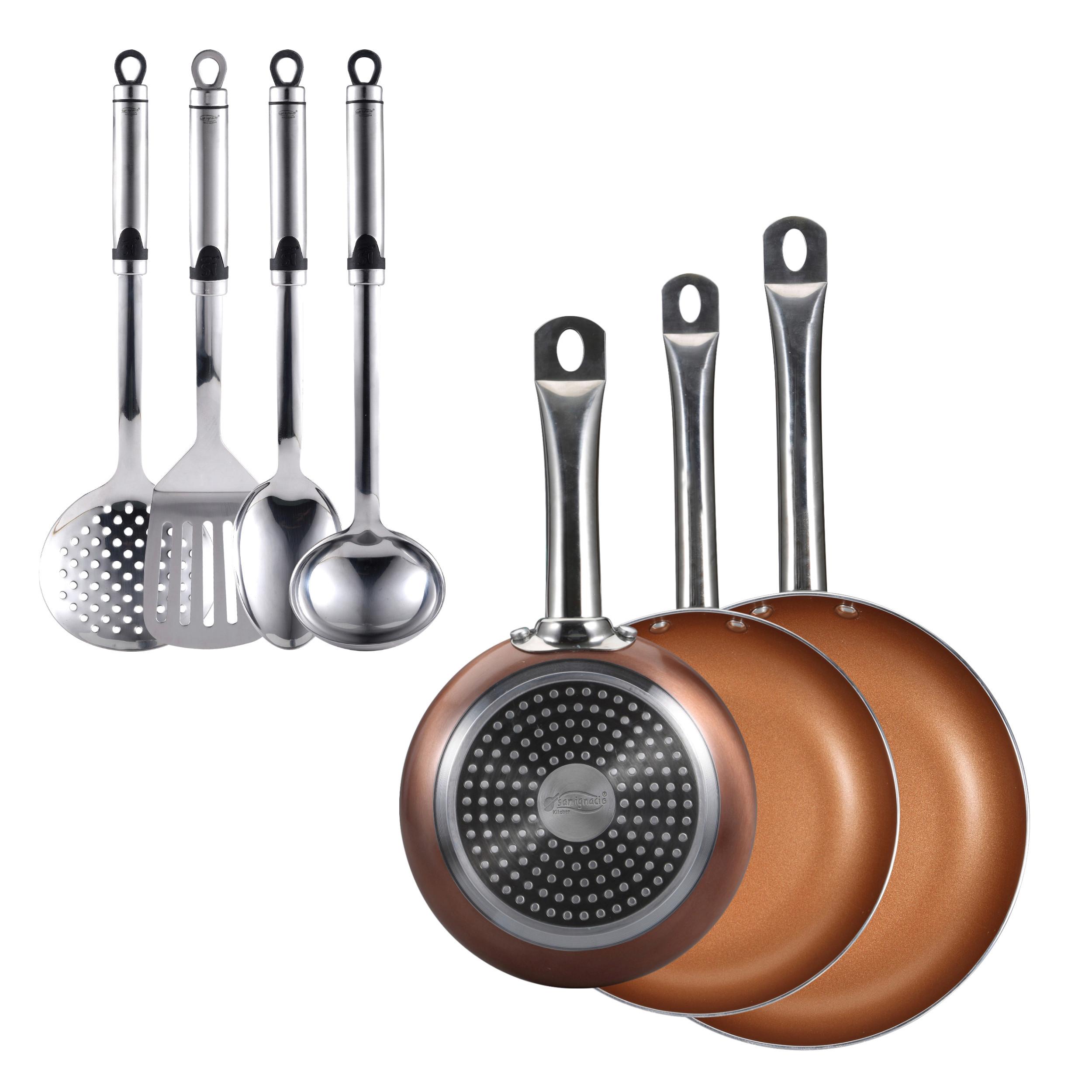 Pfannenset Marike, 7-teilig - Silberfarben/Kupferfarben, MODERN, Metall