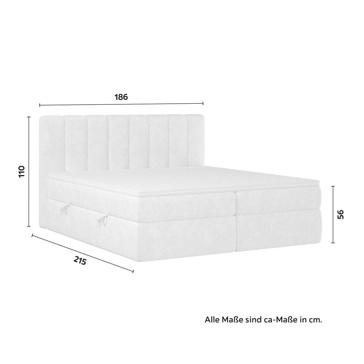 Lit Mala Creme mit Topper - noir/crème, Modern, textile/matière synthétique (180/200cm) - Bessagi Home