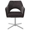 STOL MED ARMSTÖD VALLETTA - kromfärg/antracit, Klassisk, metall/textil (61/85/60cm) - Premium Living