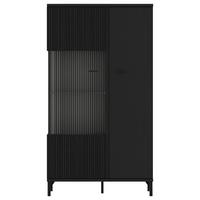 Vitrina Lusaka, Črna - črna, Trend, kovina/steklo (87/158/40cm)