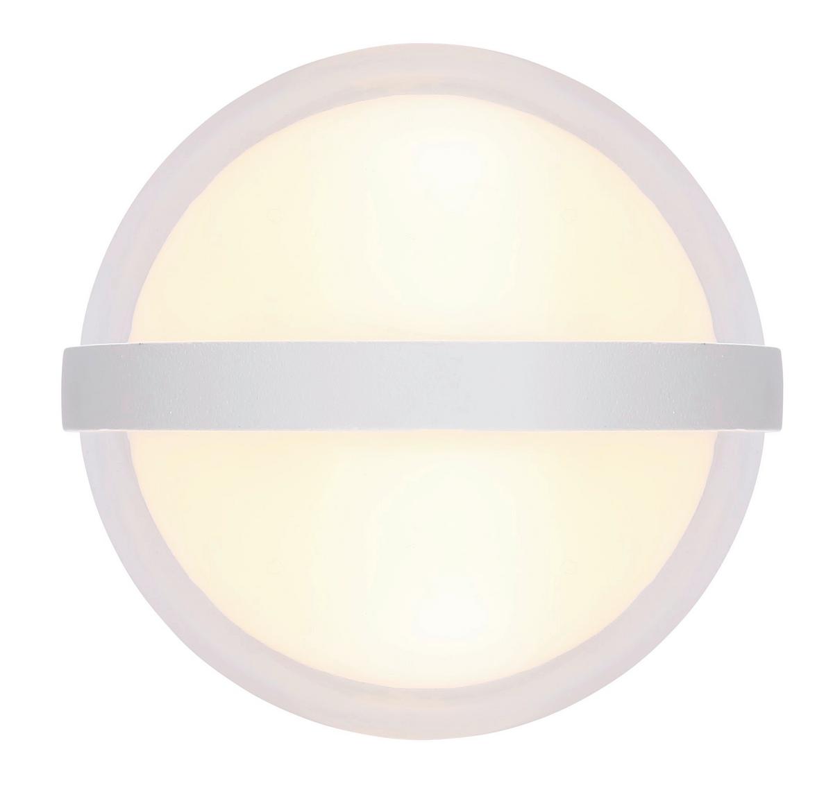 AUSSENWANDLEUCHTE 34157W - Klar/Weiss, Basics, Kunststoff/Metall (10,5/13/11cm) - Globo
