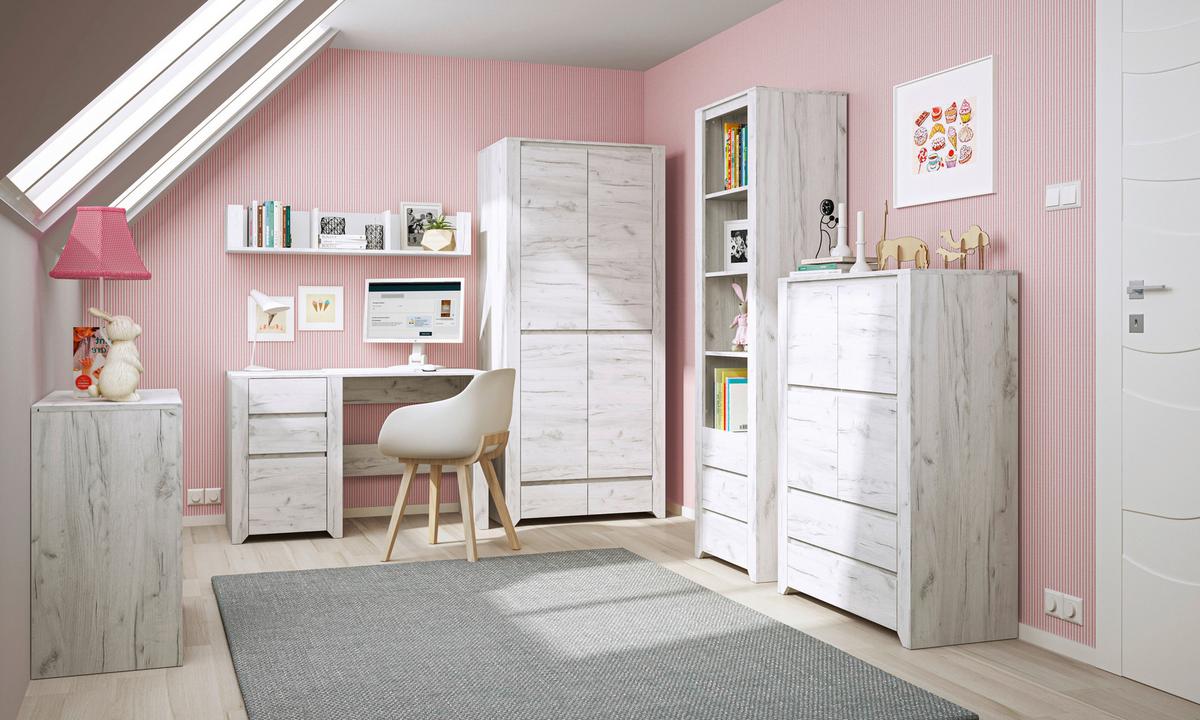 Polica Angel - boje hrasta, Moderno, drvni materijal/plastika (84/130,7/40,2cm)