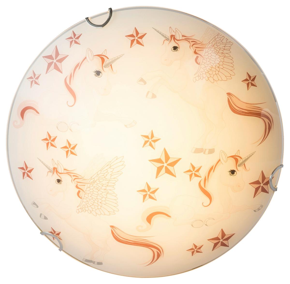 Otroška Stropna Svetilka Natalie, S Sijalko - roza/bela, Basics, kovina/steklo (30/8,5cm) - Globo