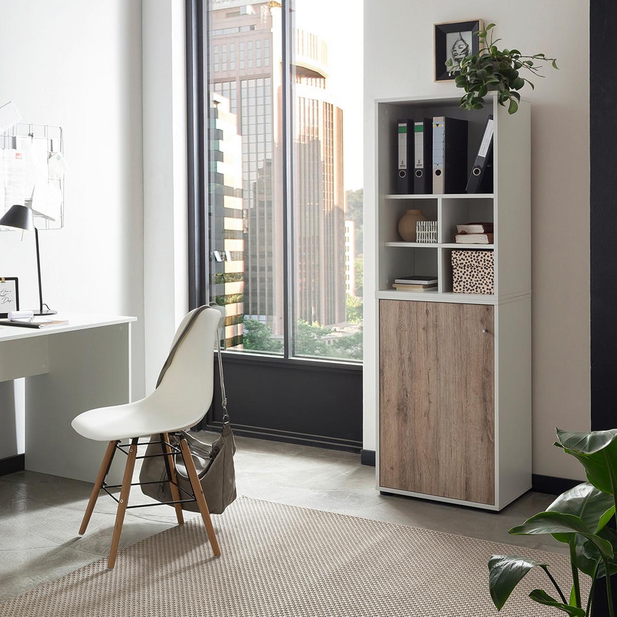 Aktenschrank Set U510R Weiß/Wildeiche - Wildeiche/Weiß, MODERN, Holzwerkstoff (50,9/165,2/41cm) - MID.YOU