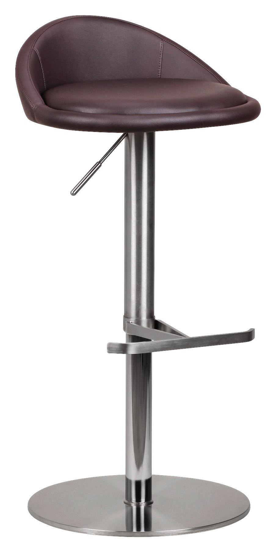 Barski Stol Wl1.602 - srebrne barve/rjava, Moderno, kovina/tekstil (43/54-79/43cm) - MID.YOU