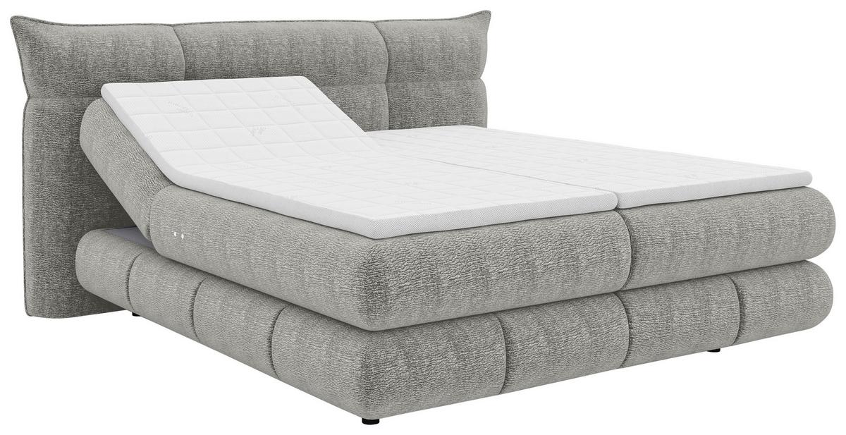 Boxspringbett Auris Grau ca. 180x200cm - Schwarz/Grau, KONVENTIONELL, Kunststoff/Textil (180/200cm) - Sembella