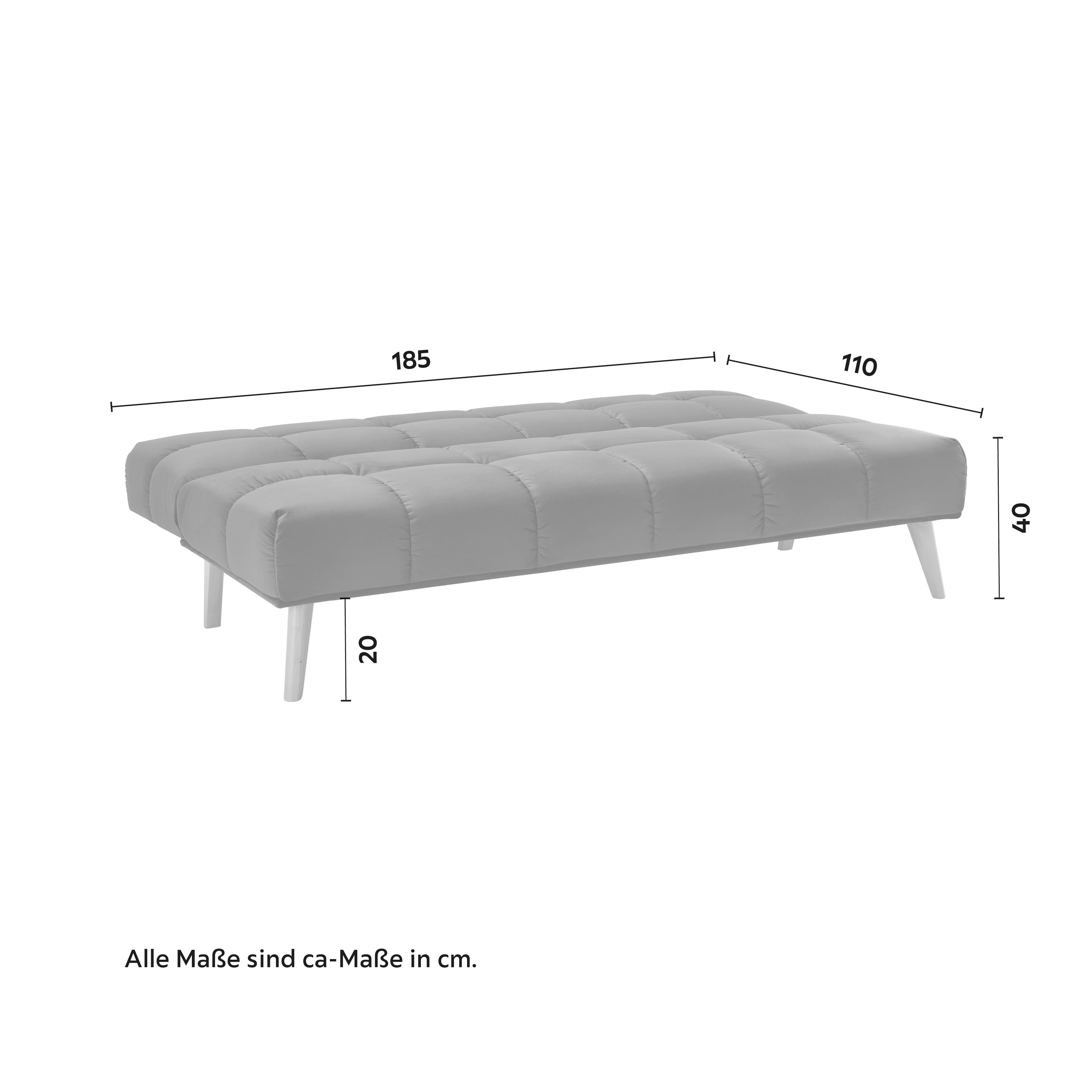 BÄDDSOFFA ALVA - mörkgrå/naturfärgad, Modern, trä/textil (185/80/88cm) - Bessagi Home