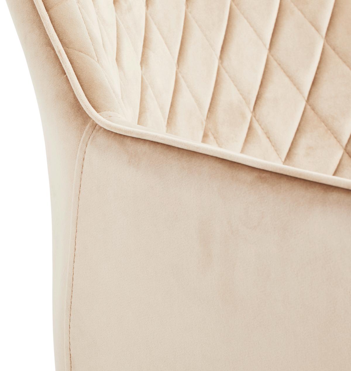 KRZESŁO Z PODŁOKIETNIKAMI GENUA - beżowy/czarny, Konventionell, metal/drewno (56/80,5/56cm) - MID.YOU