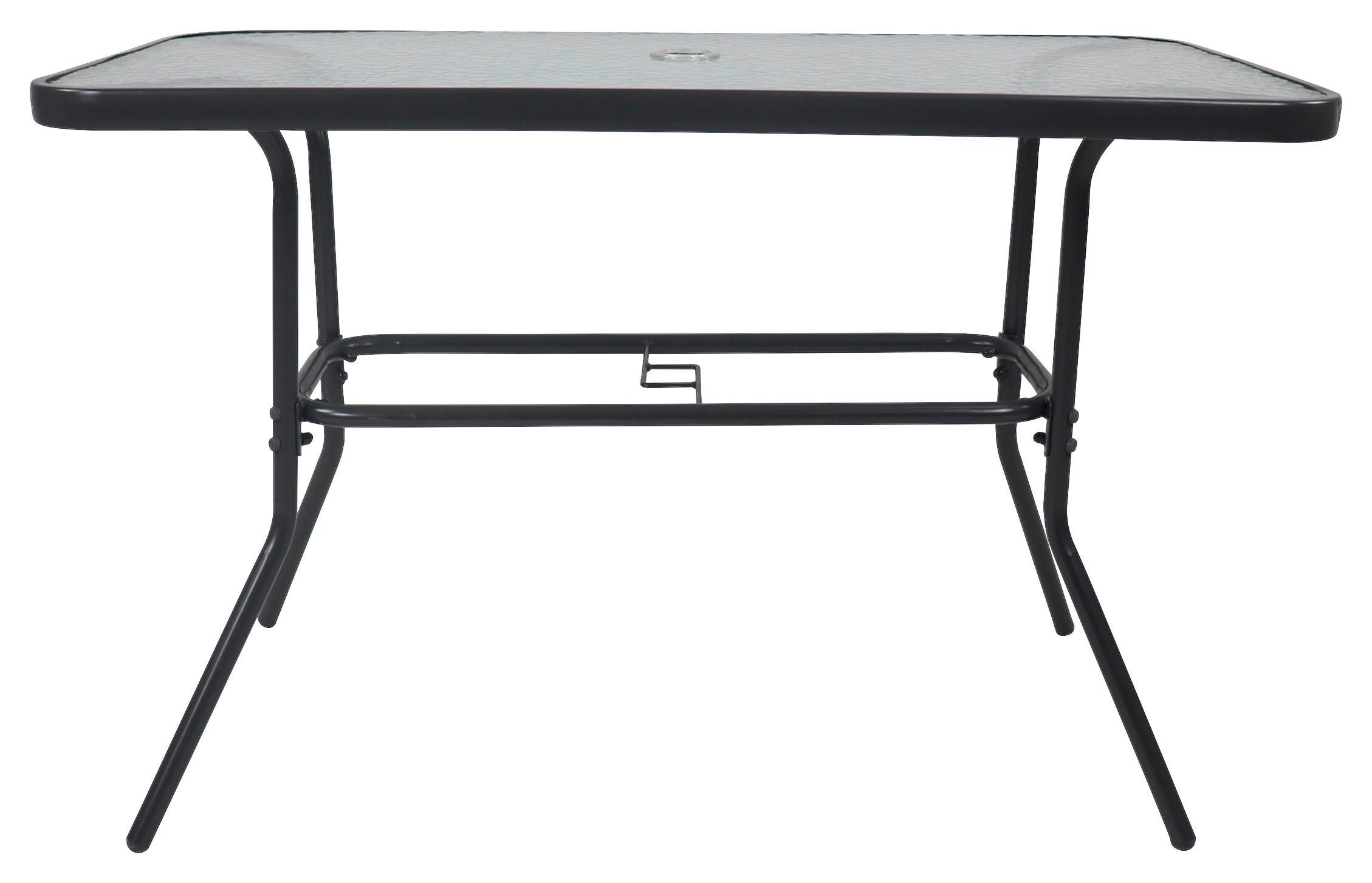 Vrtna Miza Gardenson, Antracit, 110x55 - antracit, Basics, kovina/steklo (110/55/70cm) - Gardenson
