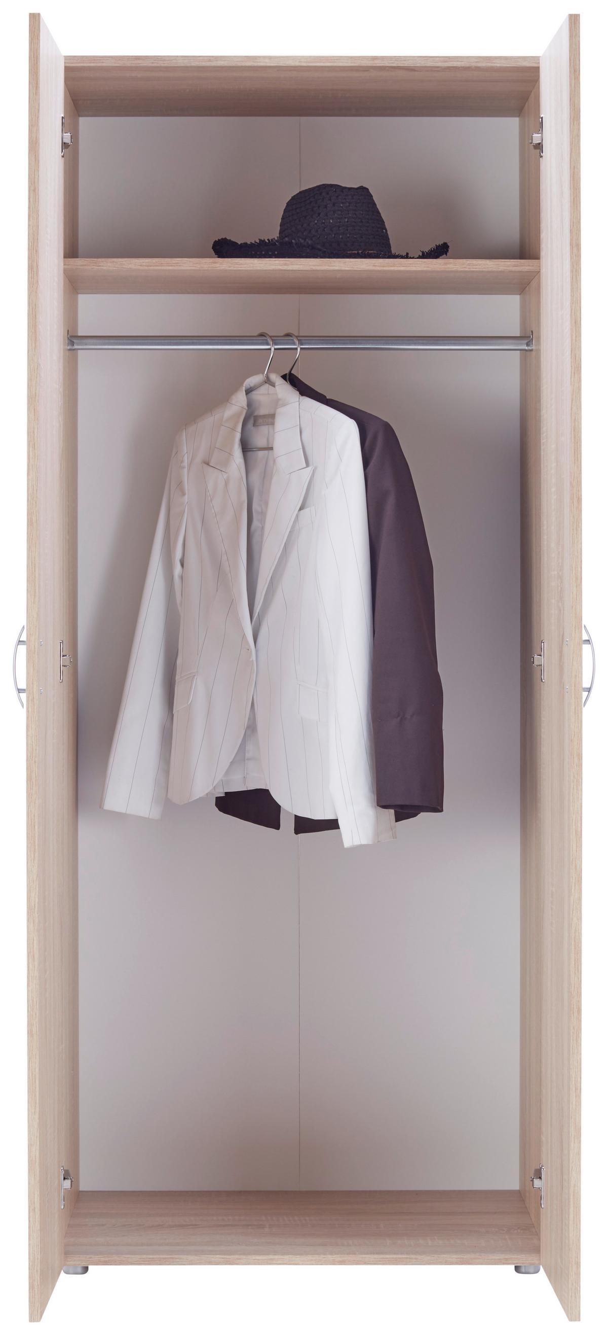 Kleiderschrank Basic in Sonom Eiche - Grau/Sonoma Eiche, Konventionell, Holzwerkstoff/Kunststoff (74/179/52cm) - Based