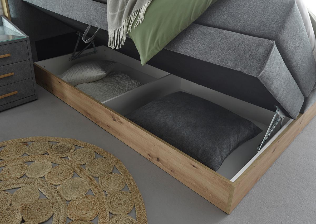 Boxspringbett Preston ca. 180x200 Hellgrau - Hellgrau, MODERN, Holz/Holzwerkstoff (180/200cm) - Livetastic