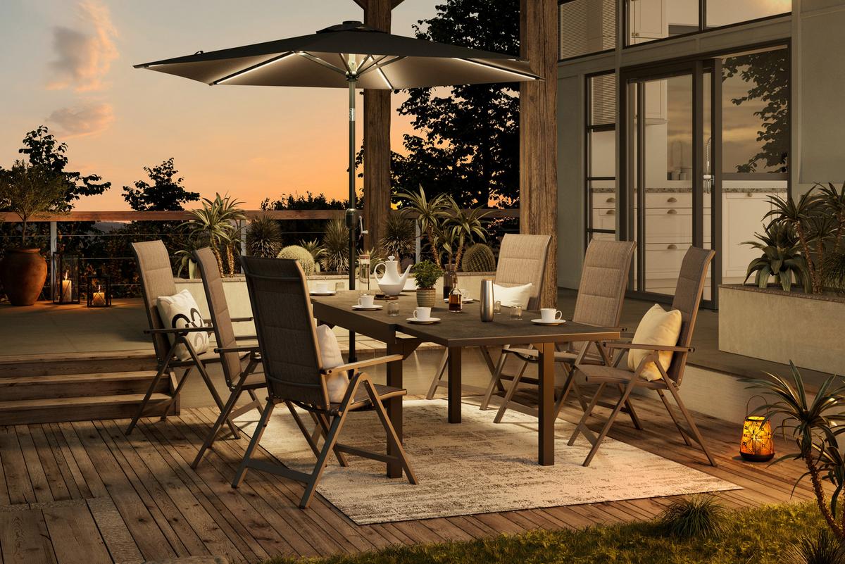 PARASOL PRZECIWSŁONECZNY MERIA - ciemnoszary, Modern, metal/tkanina - Ambia Garden