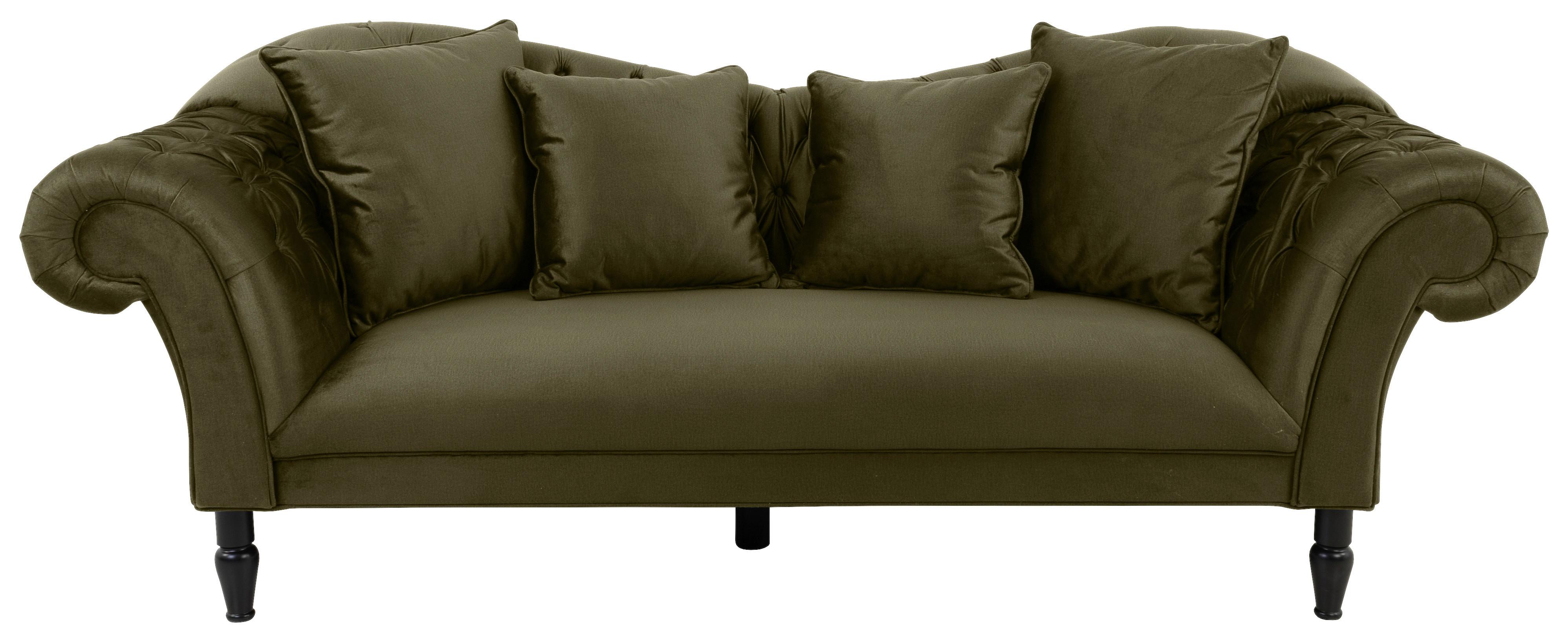 Trosjed Cupido - maslinasto zelena/crna, Design, tekstil/drvo (242/91/104cm) - Mömax