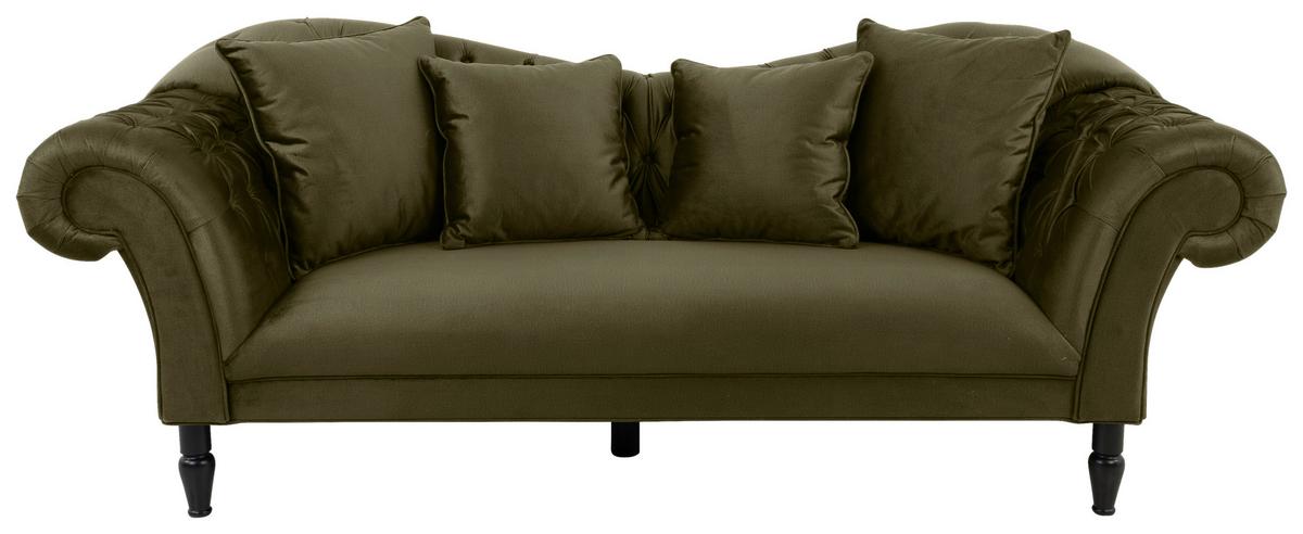 Trosjed Cupido - maslinasto zelena/crna, Design, tekstil/drvo (242/91/104cm) - Mömax