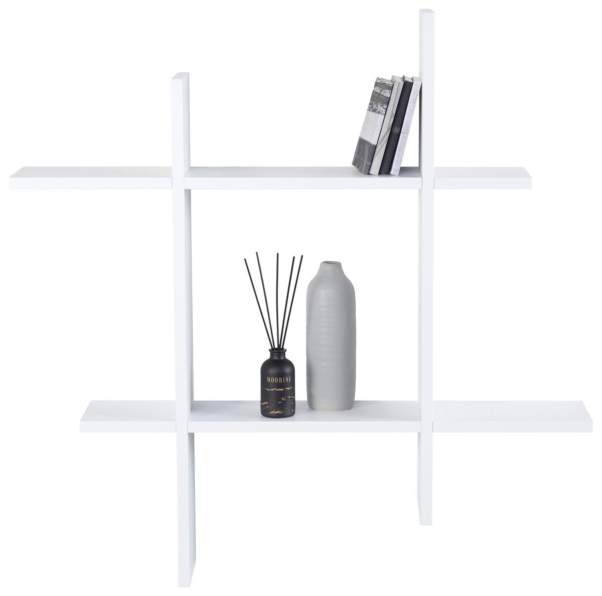Wandregal in Weiss - Weiss, Modern, Holzwerkstoff (80/80/15cm) - Mömax