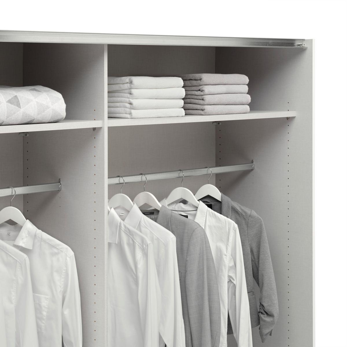 Schwebetürenschrank Saturn in Weiss/Eiche Artisan - Weiss/Silberfarben, Konventionell, Holzwerkstoff/Metall (218/210/59cm) - Mömax