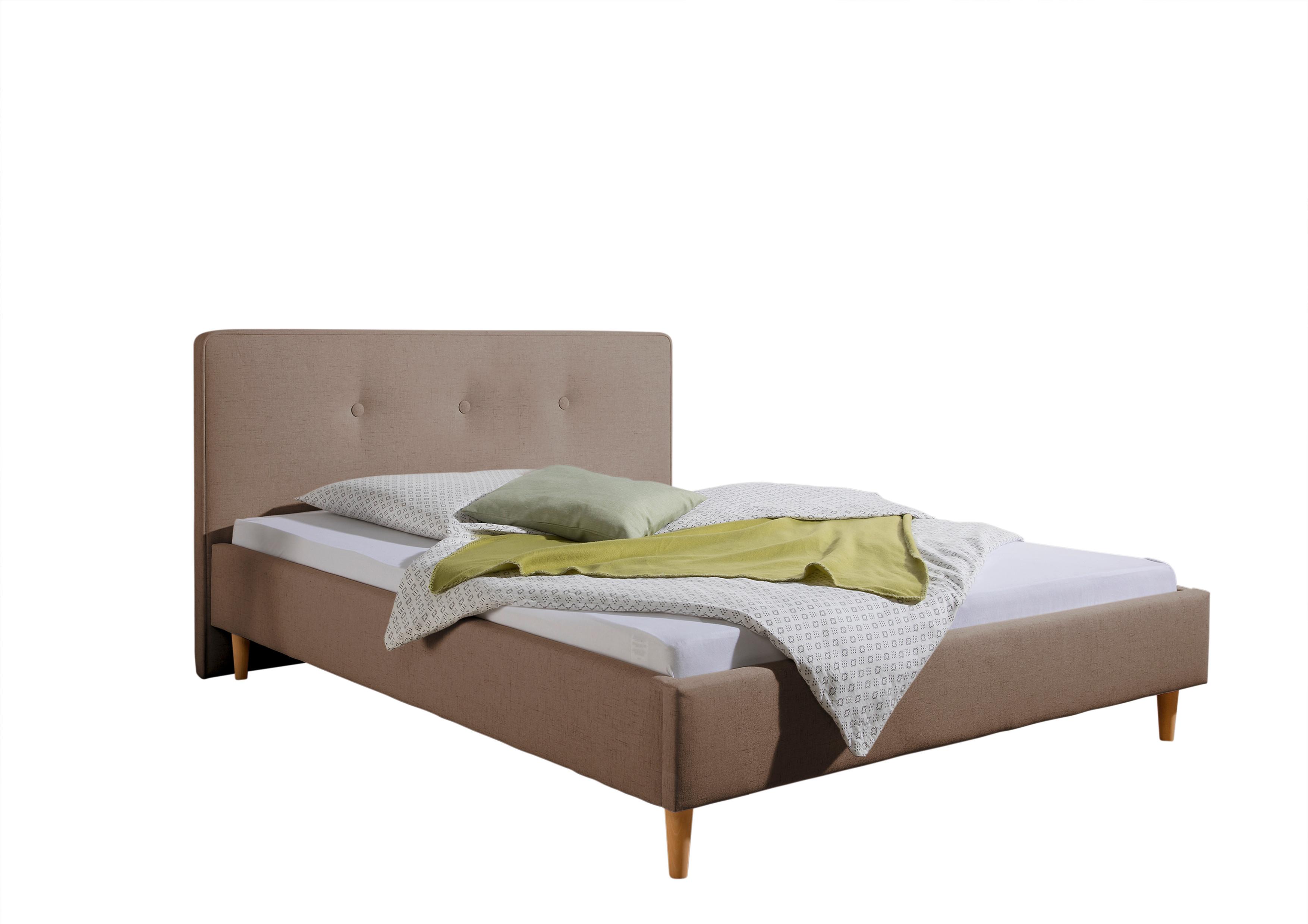 Polsterbett Slade Hellbraun ca. 100x200 cm - Hellbraun/Naturfarben, MODERN, Holz/Textil (100/200cm) - Livetastic