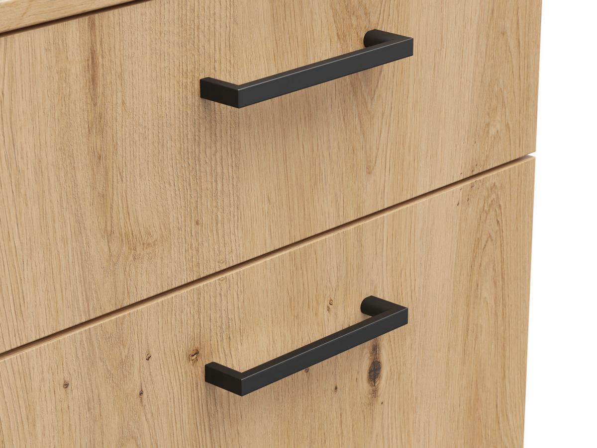 Komoda Multi - hrast Artisan/crna, Moderno, drvni materijal/plastika (45/83/40cm) - Modern Living
