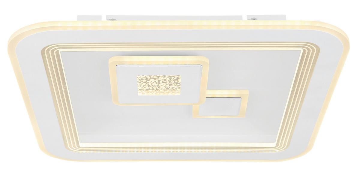 LED-Deckenleuchte Valeria in Opal/Weiß max. 40 Watt - Klar/Opal, Design, Kunststoff/Metall (46,6/46,6/7,4cm) - Globo