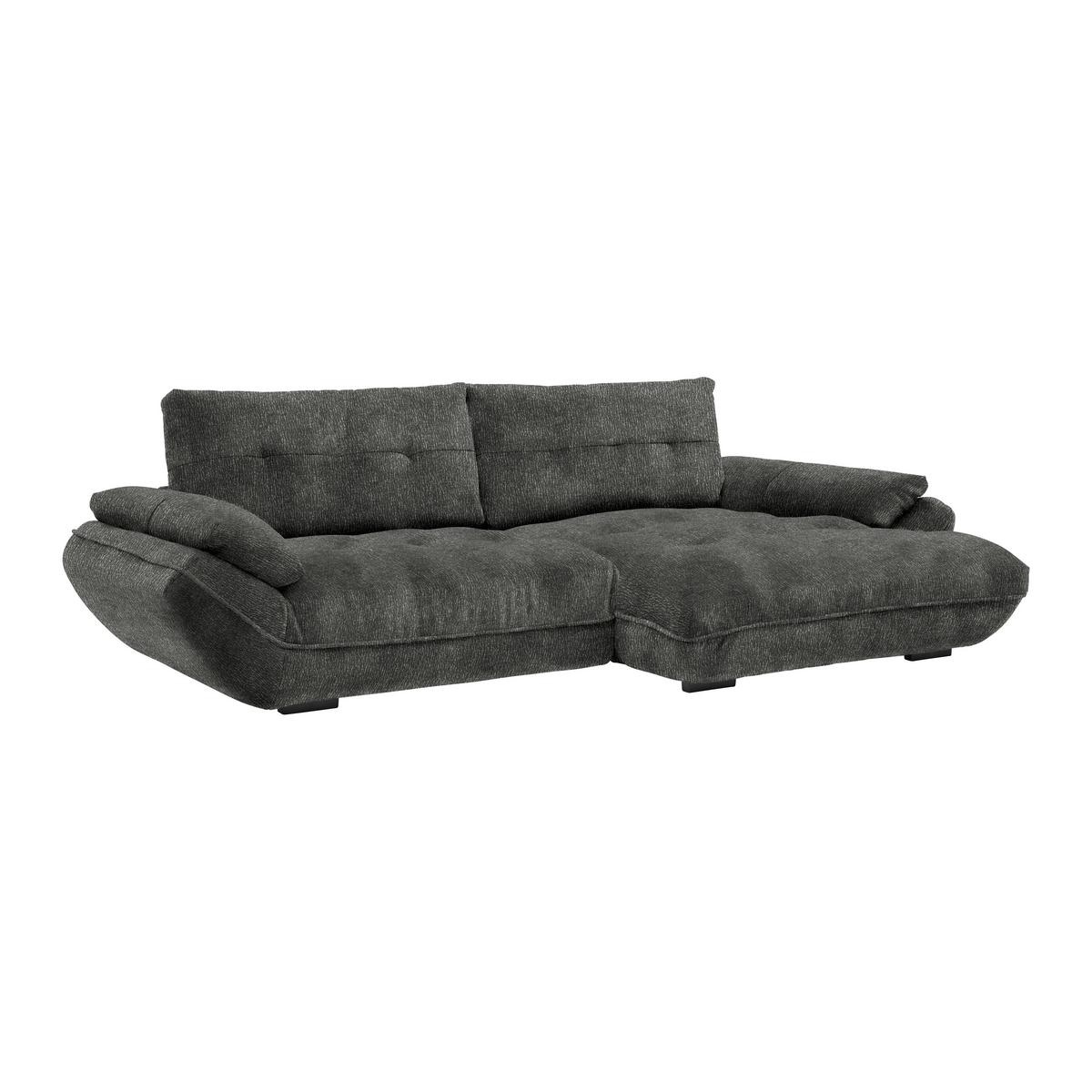 Wohnlandschaft Vivo Anthrazit - Anthrazit/Schwarz, MODERN, Kunststoff/Textil (317/63/179cm) - Premium Living