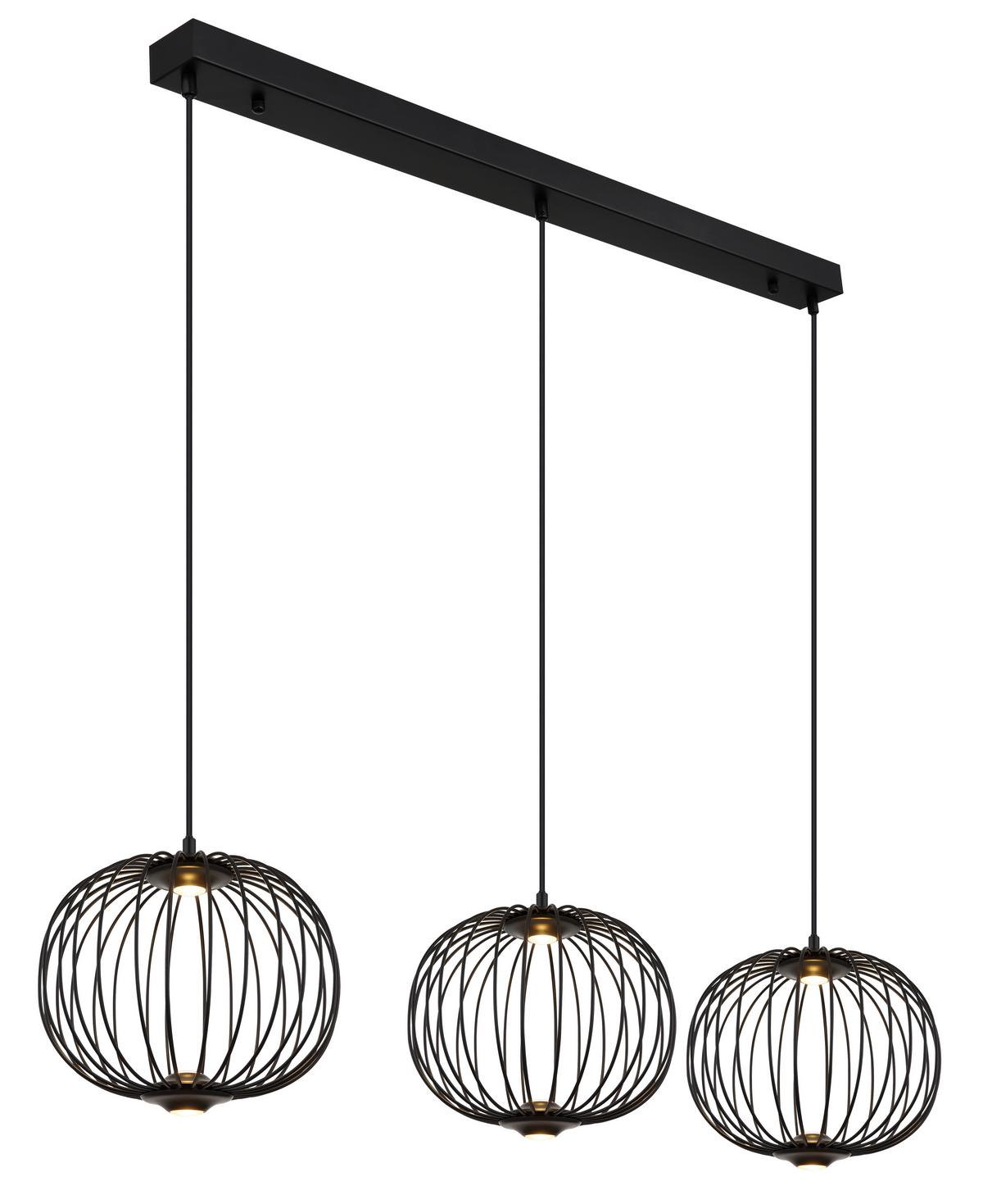 LED-Hängeleuchte Galway Schwarz max. 43 Watt - Schwarz, Basics, Kunststoff/Metall (126/30/150cm) - Globo