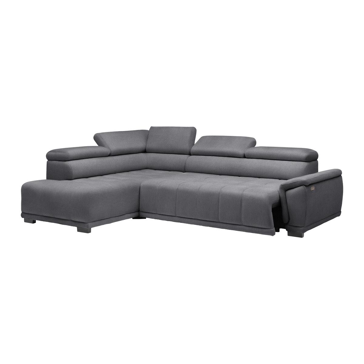 Ecksofa Gremio Links Blaugrau - Blaugrau/Schwarz, MODERN, Kunststoff/Textil (106/77-100/283-206cm) - Premium Living