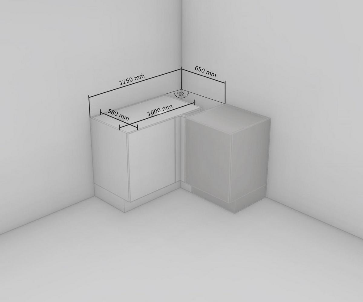 Eckunterschrank Easytouch Grün - Eichefarben/Schwarz, MODERN, Holzwerkstoff/Metall (125/87/65cm) - Nobilia