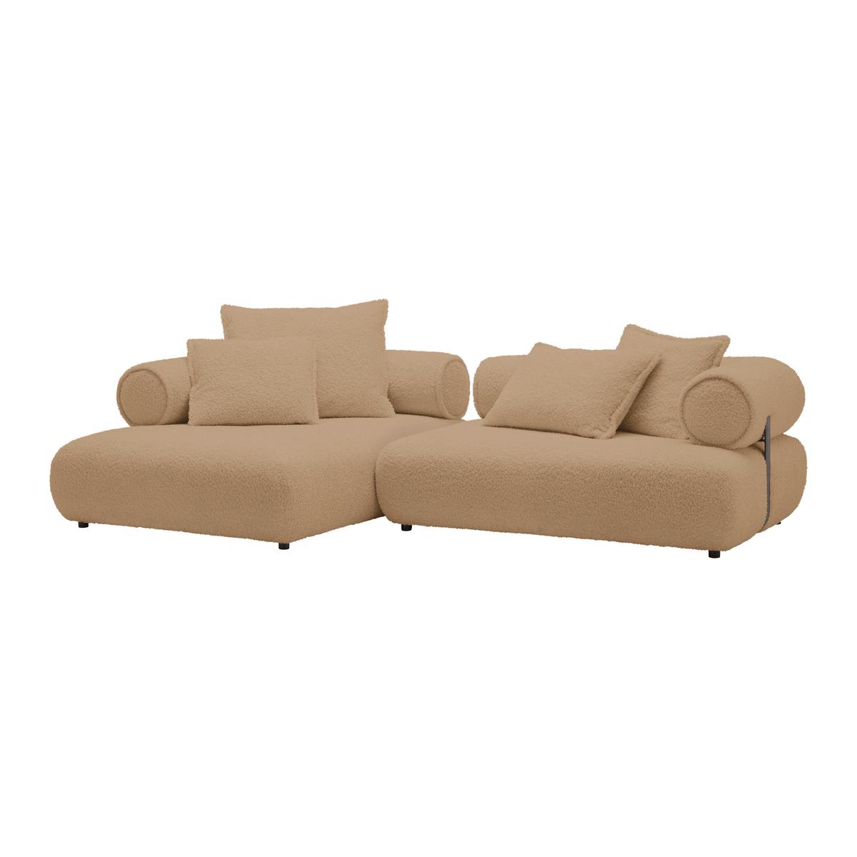 Wohnlandschaft Casimir Beige - Beige/Schwarz, LIFESTYLE, Kunststoff/Textil (180/310cm) - Premium Living
