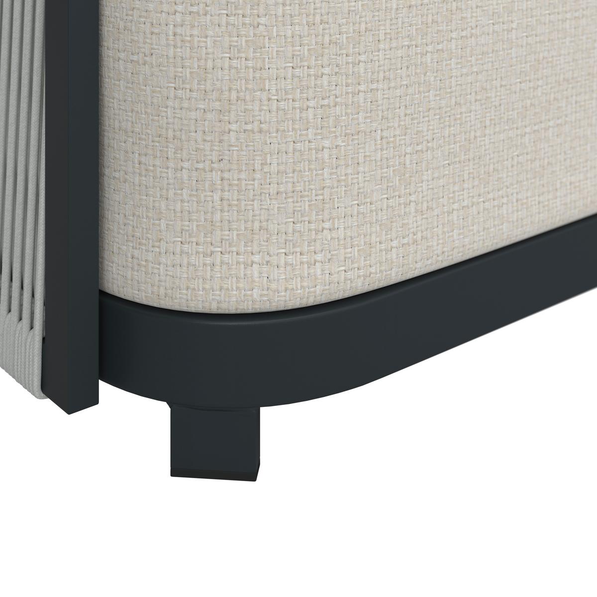 Loungegarnitur Coralie Creme Metall/Outdoorstoff +Abdeckung - Anthrazit/Creme, MODERN, Textil/Stein (155/62cm) - Bessagi Garden