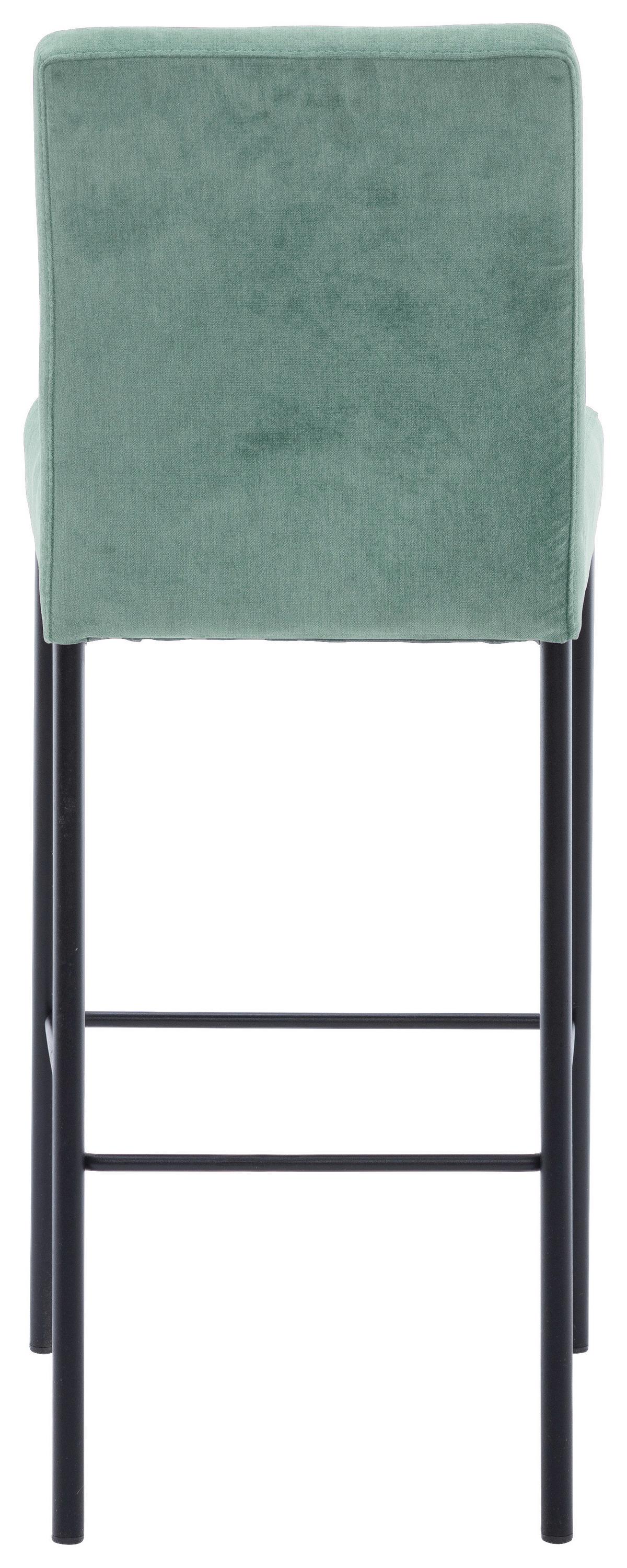 STOŁEK BAROWY NANDA - czarny/miętowy, Design, metal/tkanina (46/91/61cm) - Xora