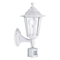 Aussenwandleuchte Laterna 5 Inkl. Sensor Weiss - Klar/Weiss, Basics, Glas/Metall (16,5/23,5/42,5cm) - Eglo