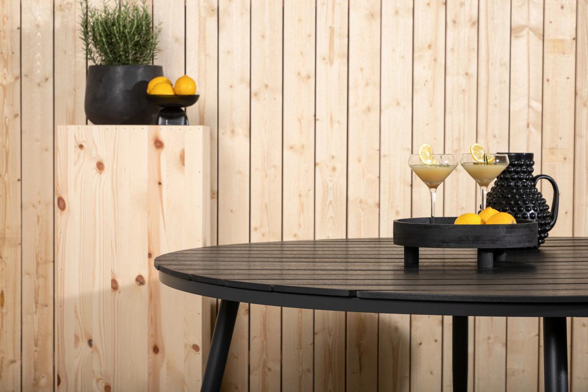 GARTENTISCH BREAK - Schwarz, KONVENTIONELL, Kunststoff/Metall (150/150/74cm) - Gardenson