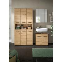 Badezimmer Ice 3-tlg. Eich Artisan - Schwarz/Eiche Artisan, Basics, Holzwerkstoff/Kunststoff (150cm) - MID.YOU