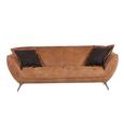 Zweisitzer-Sofa Aus Echtleder - Hellbraun/Alufarben, LIFESTYLE, Leder (205/83/45/100cm) - Premium Living Zweisitzer-Sofa Aus Echtleder - Hellbraun/Alufarben, LIFESTYLE, Leder (205/83/45/100cm) - Premium Living