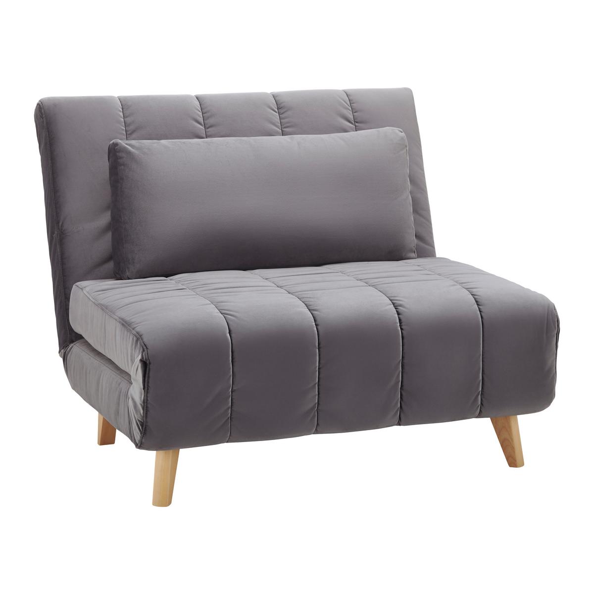 Canapea extensibilă LEVIN - gri, Modern, lemn/textil (103/94/82cm) - Bessagi Home