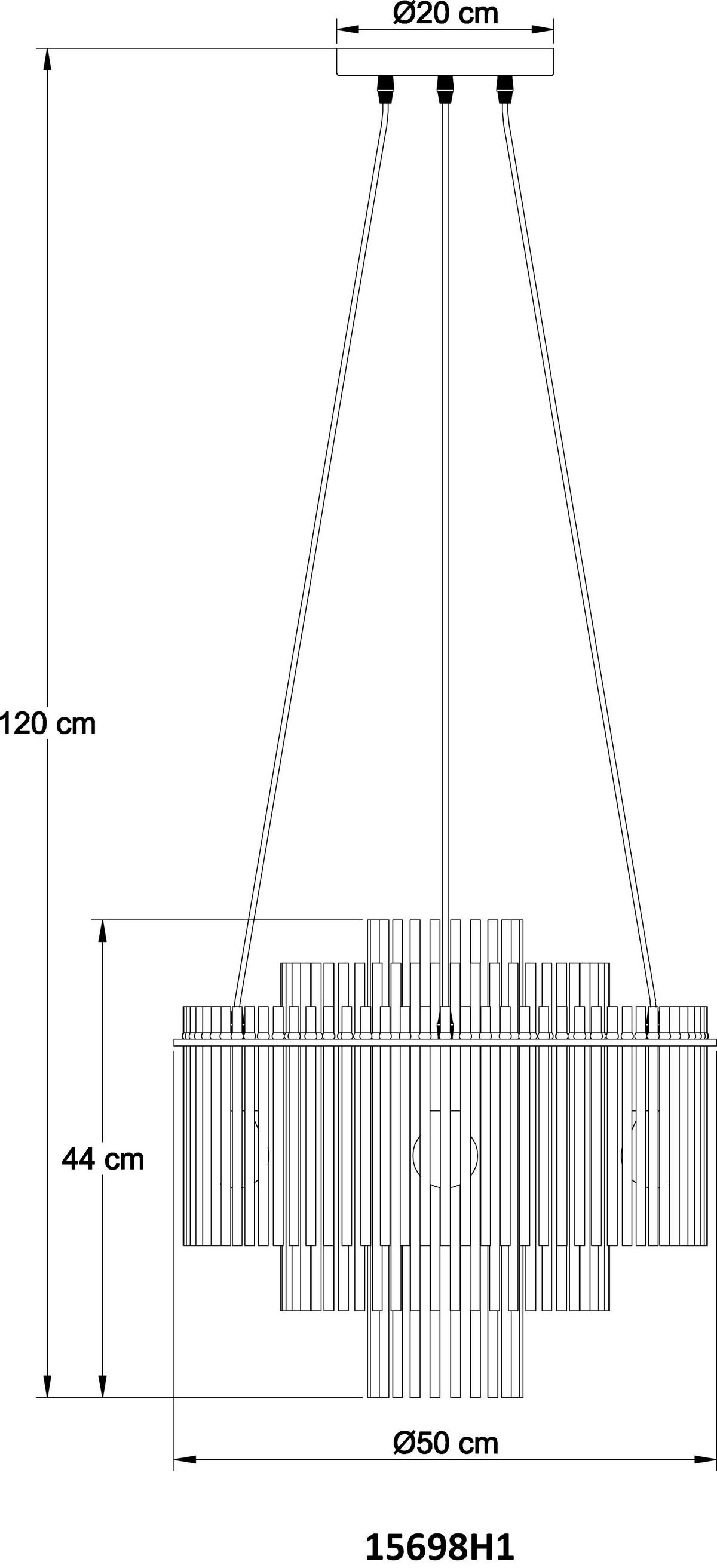 Lampă suspendată Gorley - negru/gri, Basics, plastic/sticlă (50/120cm) - Globo