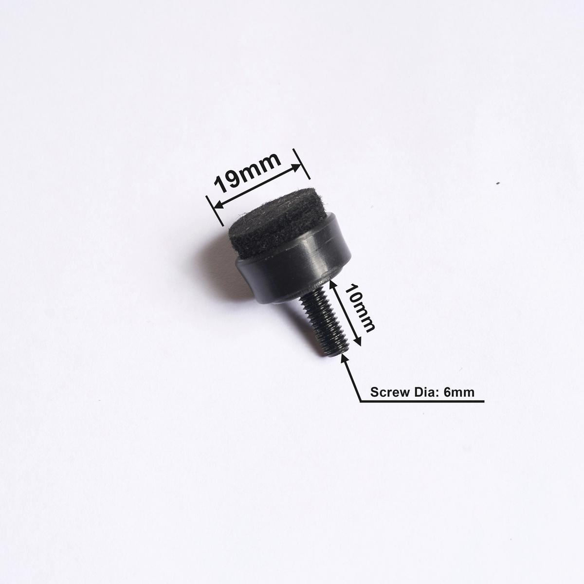 Filzgleiter Gert Schwarz 6mm Gewinde, 4er Set - Schwarz, Basics, Kunststoff (1.9/2.2/1.9cm) - Mömax