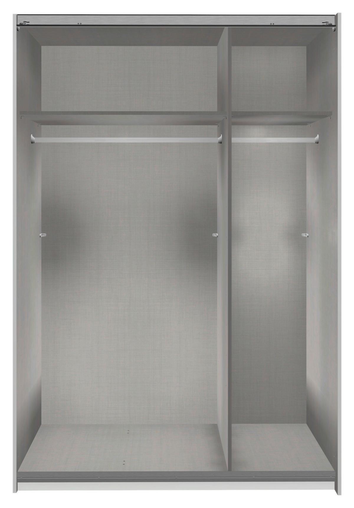 Schwebetürenschrank Ulm Weiß - Schwarz/Weiß, Holzwerkstoff/Metall (135/198/65cm) - Mömax