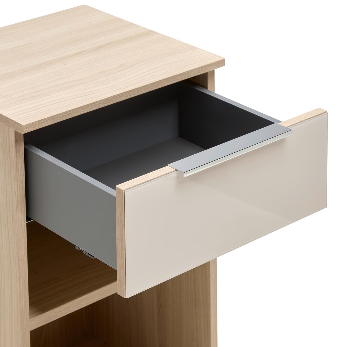 Regal Siena Eiche/Kaschmirfarben - Kaschmir/Chromfarben, MODERN, Holzwerkstoff/Metall (40/110/38cm) - Mömax