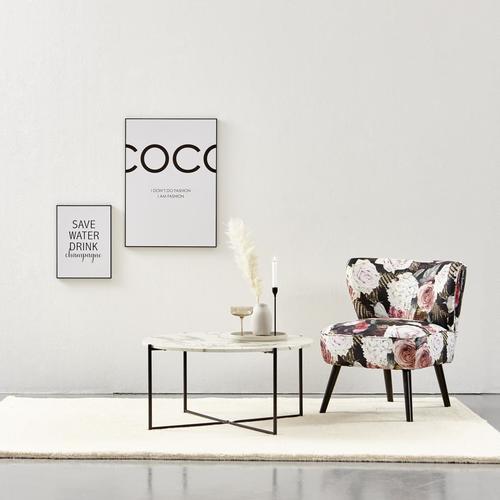 STOLIK KAWOWY MIREGLIA -TREND- - czarny/biały, Trend, materiał drewnopochodny/metal (83/83/40cm) - MID.YOU