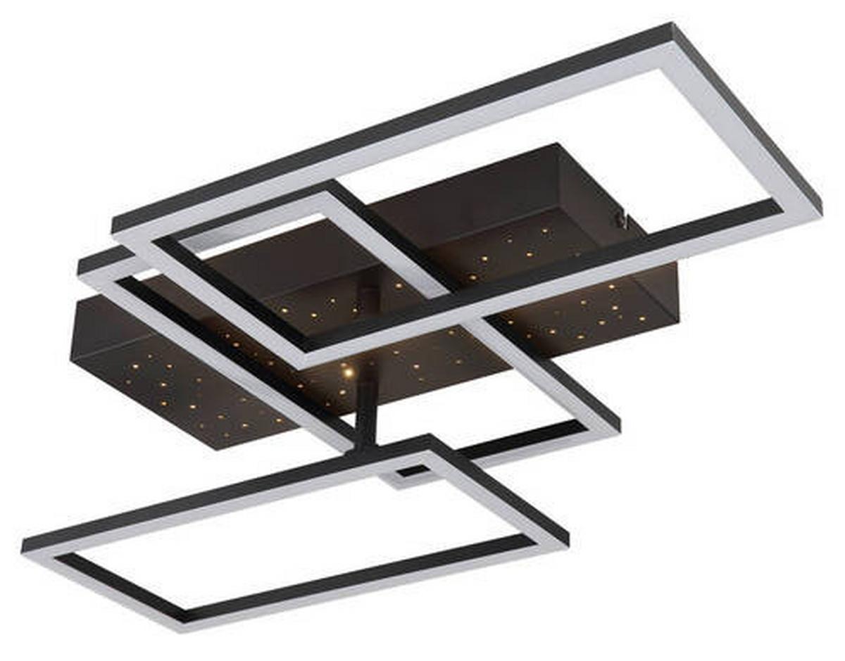 Stropna Led-svetilka Terrxa, S Sijalko - črna/opal, Design, kovina/umetna masa (59/40,5/9,7cm) - Globo