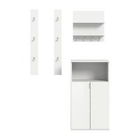 Garderobe Projekt X 4-tlg. Weiß - Weiß Hochglanz/Weiß, Design, Holzwerkstoff (111/193/37cm) - Livetastic
