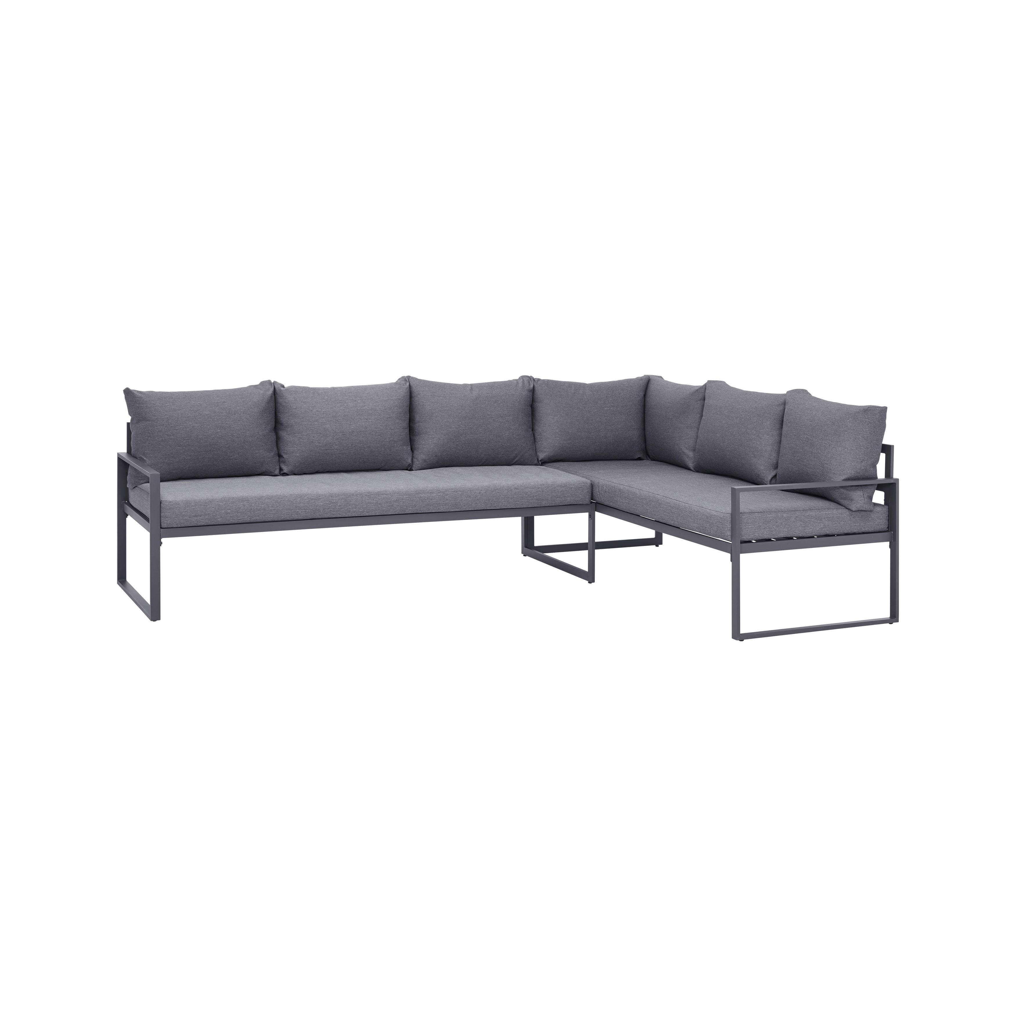 Lounge Garnitura Mexiko, Antracit, Črna, 5-Delni Set - črna/antracit, Moderno, kovina/steklo (241/66/176cm) - Mömax