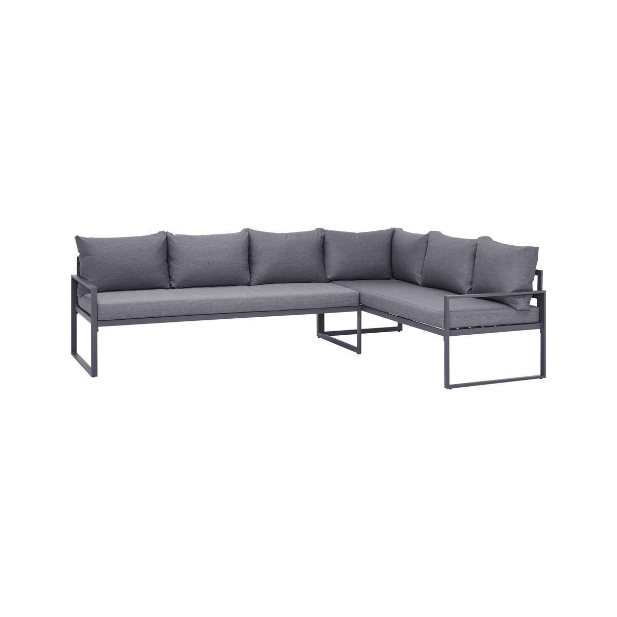 Baštenska Garnitura Mexiko Desni Ugao - crna/antracit, Moderno, staklo/metal (241/66/176cm) - Mömax