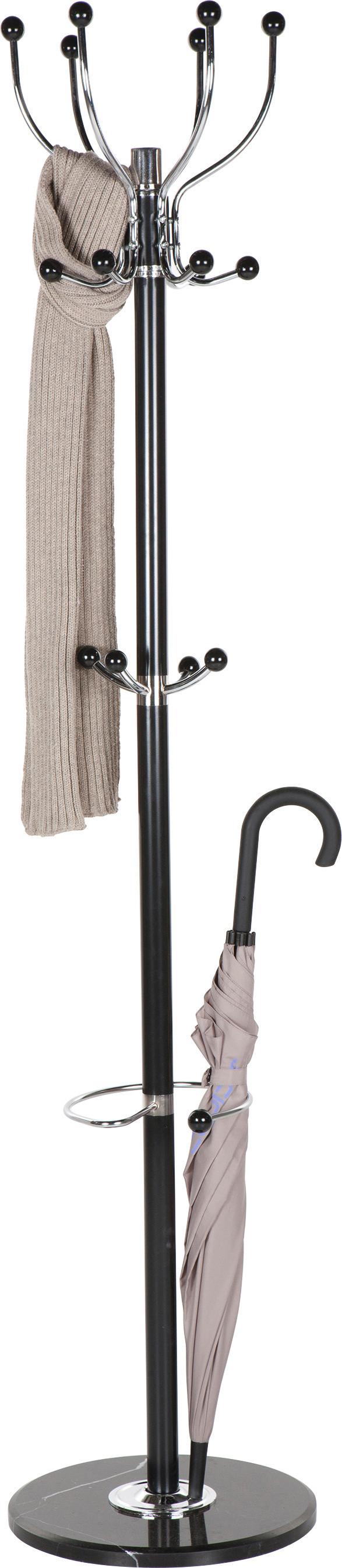 Kleiderständer Mecki aus Metall in Schwarz - Schwarz, Konventionell, Stein/Metall (38/176cm) - Mömax