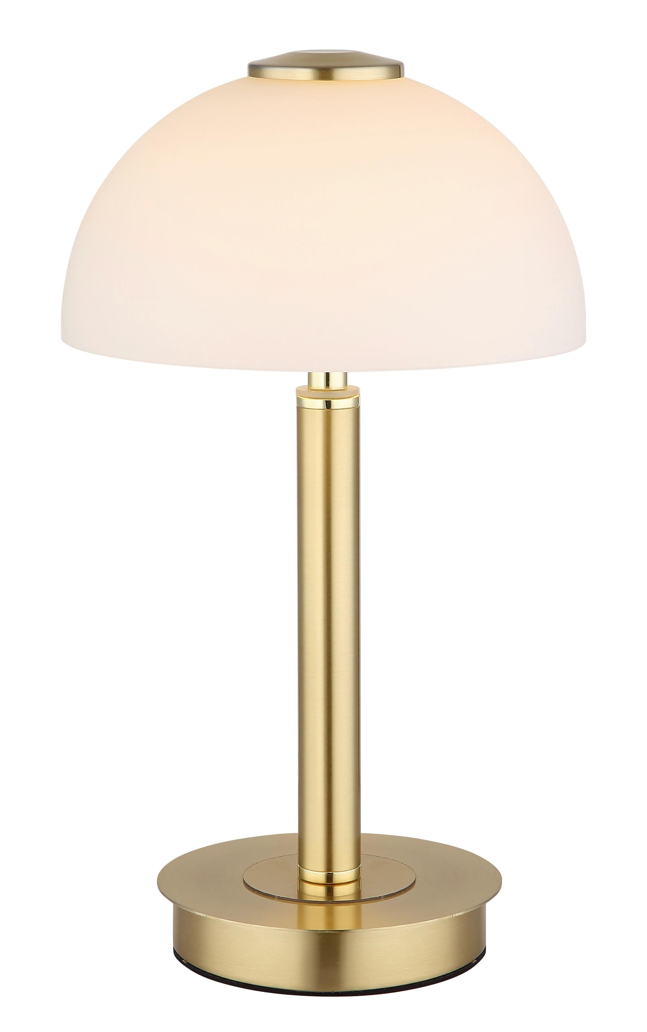 LED-TISCHLEUCHTE 21953M - Messingfarben/Schwarz, Design, Glas/Kunststoff (18/31,5cm) - Globo