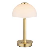 LED-TISCHLEUCHTE 21953M - Messingfarben/Schwarz, Design, Glas/Kunststoff (18/31,5cm) - Globo