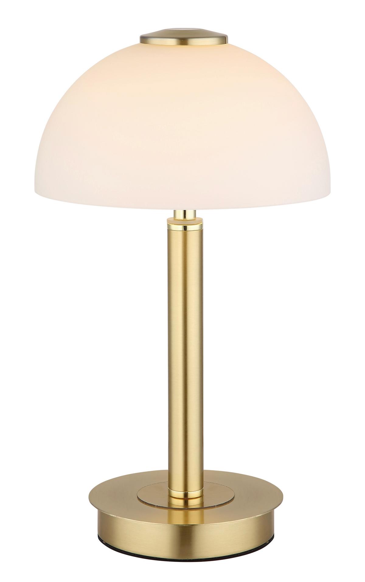 LED-TISCHLEUCHTE 21953M - Messingfarben/Schwarz, Design, Glas/Kunststoff (18/31,5cm) - Globo